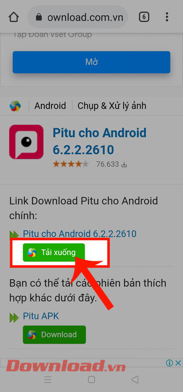 <p><strong>Bước 2: </strong>Sau đó, ấn vào nút <strong>Tải xuống</strong> ở phía bên dưới phiên bản