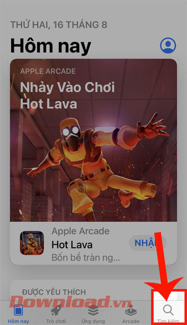 <p><strong>Bước 2:</strong> Tại giao diện chính của cửa hàng ứng dụng, ấn vào <strong>biểu tượng tìm