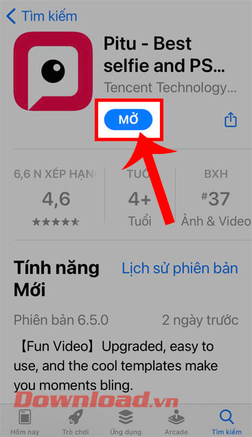 <p><strong>Bước 5:</strong> Sau đó, chờ đợi một lát quá trình download ứng dụng được hoàn tất, hãy nhấn