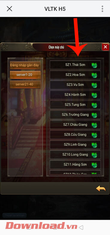 <p><strong>Bước 5: </strong>Trong tựa game này có rất nhiều máy chủ cho người chơi lựa chọn, hãy ấn