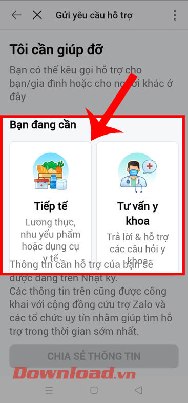 <p><strong>Bước 4: </strong>Trong màn hình <em>Tôi cần giúp đỡ</em>, ở mục <em>Tôi cần</em> hãy nhấn
