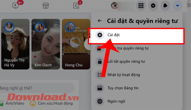 <p><strong>Bước 4: </strong>Tiếp theo, ở khung cửa sổ <em>Cài đặt &amp; Quyền riêng tư</em> hãy nhấn