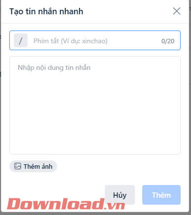 Tạo tin nhắn nhanh 