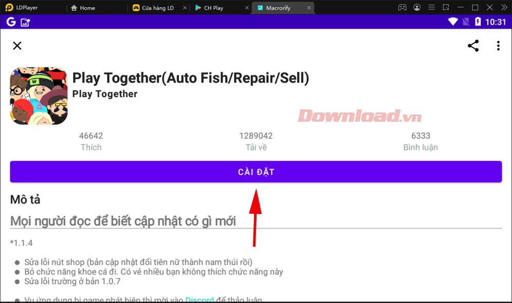 <p>10. Chọn Cài đặt Play Together. Bạn sẽ cần đăng nhập tài khoản game để hoàn tất quá trình.</p>
