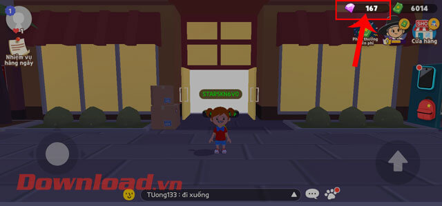 Nhấn vào số lượng đá quý