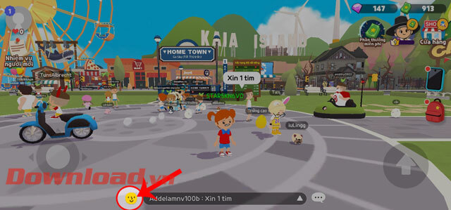 Nhấn vào biểu tượng cảm xúc