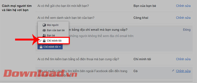 <p><strong>Bước 7: </strong>Cuối cùng, nhấp chuột vào mục <strong>Chỉ mình tôi </strong>để chặn người