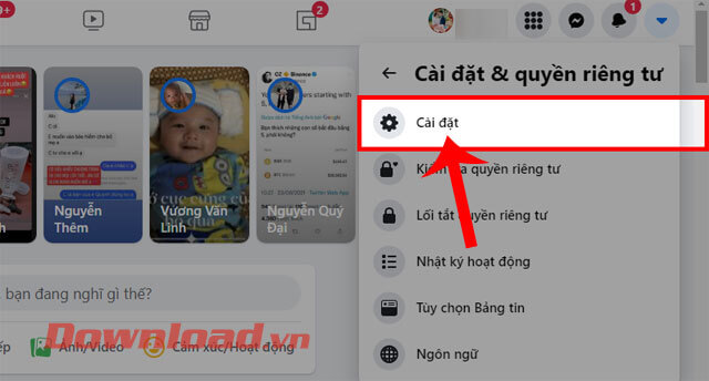 <p><strong>Bước 4: </strong>Ở khung cửa sổ <em>Cài đặt &amp; quyền riêng tư,</em> nhấn vào mục <strong>Cài