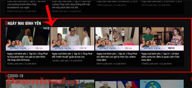 Nhấp chuột vào tập phim