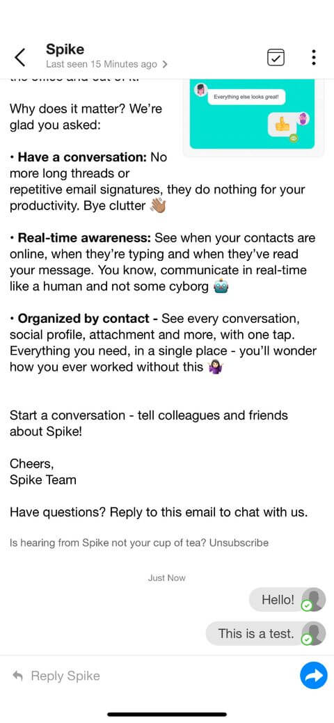 Cửa sổ trò chuyện trên Spike