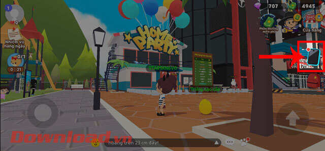 Nhấn vào biểu tượng tài khoản