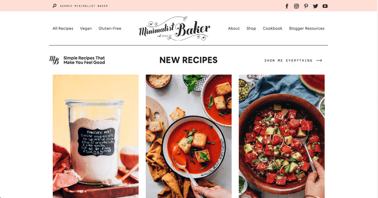 Web dạy nấu món chay Minimalist Baker