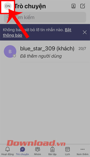 <p><strong>Bước 2:</strong> Tại giao diện chính của ứng dụng khi này, ấn vào<strong> ảnh đại diện hiện