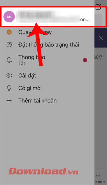 <p><strong>Bước 3: </strong>Sau đó, cũng ở góc bên trái phía trên màn hình, nhấn vào <strong>tài khoản