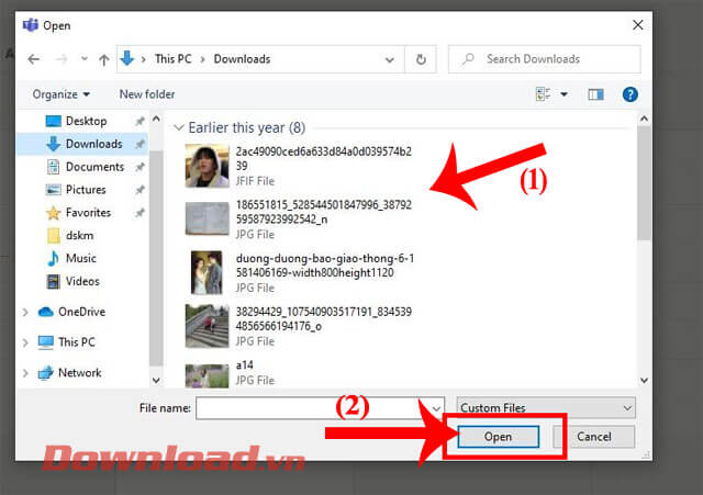 <p><strong>Bước 5:</strong> Sau đó, <strong>chọn một hình ảnh</strong> bất kỳ trên máy tính mà bạn muốn
