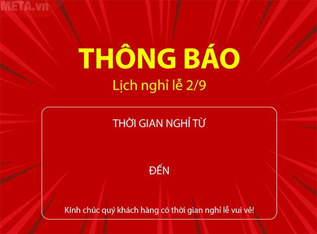 Thông báo nghỉ 2/9