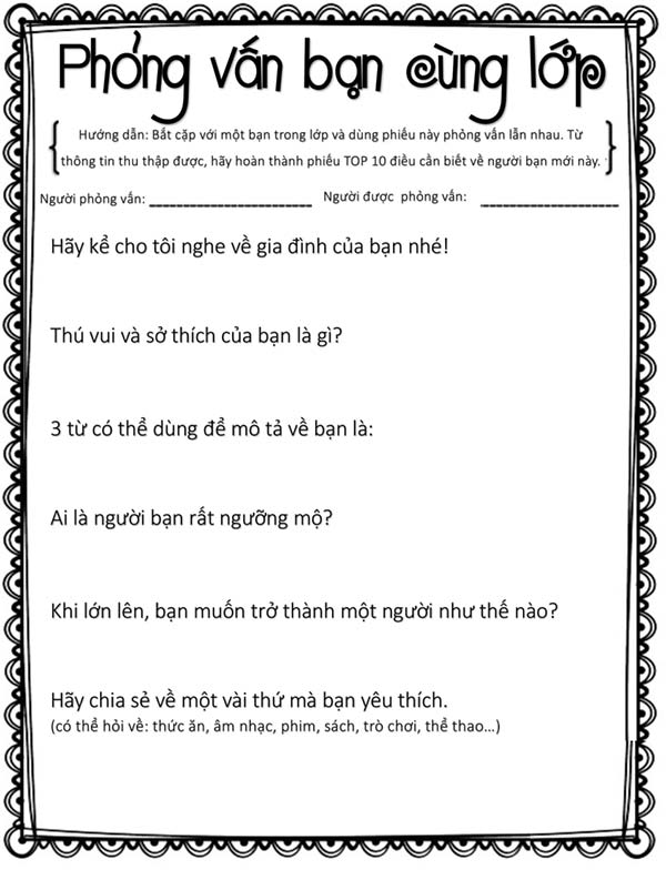 Phiếu học tập đầu năm 2021 - 2022