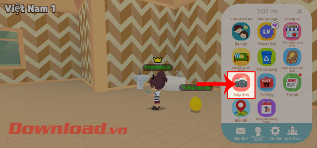 Chạm vào mục Máy ảnh