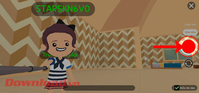 Nhấn vào biểu tượng hình tròn màu đỏ