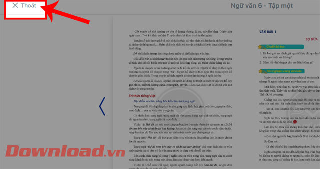 Nhấn vào nút Thoát