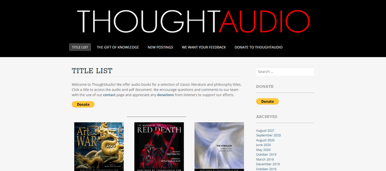 Download sách nói miễn phí tại ThoughtAudio