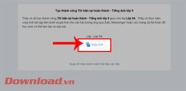 Click chuột vào nút Copy link