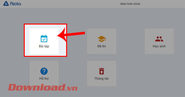 Ấn vào mục Bài tập
