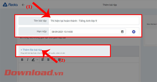 Thêm file bài tập