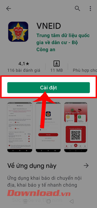 <p><strong>Bước 4:</strong> Tiếp theo, hãy ấn vào nút <strong>Cài đặt.</strong></p>