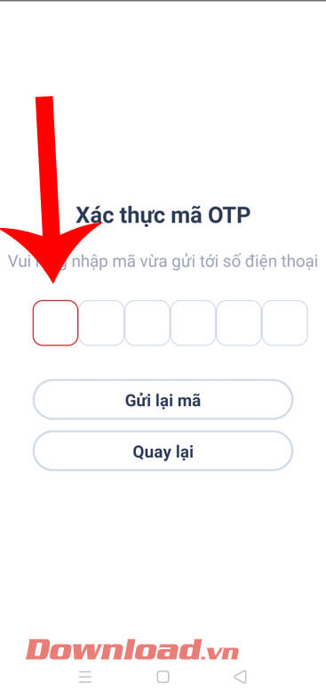 <p><strong>Bước 3: </strong>Lúc này hệ thống của ứng dụng VNEID sẽ gửi mã xác nhận đến tin nhắn điện