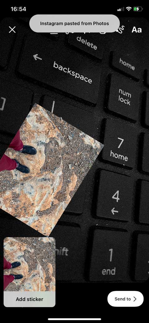 Dùng sticker ghép ảnh Instagram