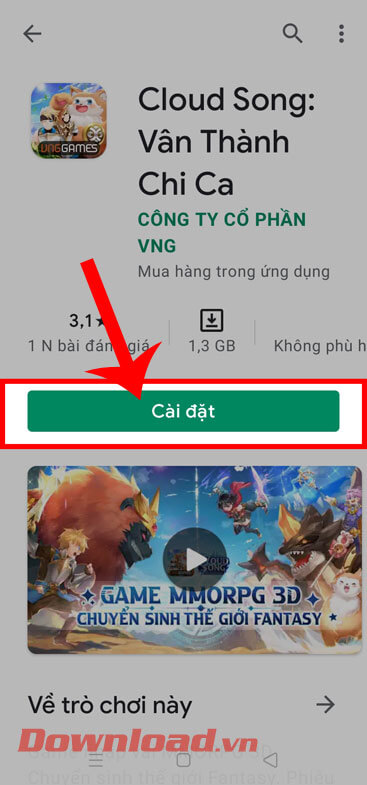 <p><strong>Bước 4: </strong>Sau đó, hãy chạm vào nút <strong>Cài đặt.</strong></p>