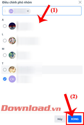 <p><strong>Bước 5: </strong>Trên màn hình khi này sẽ hiển thị khung cửa sổ <em>Điều chỉnh phó nhóm</em>,