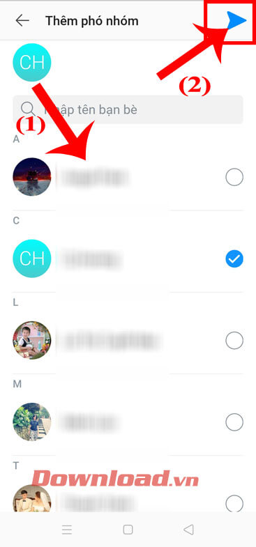 <p><strong>Bước 6: Chọn một thành viên</strong> mà bạn muốn đề xuất làm phó nhóm, sau đó ấn vào<strong>