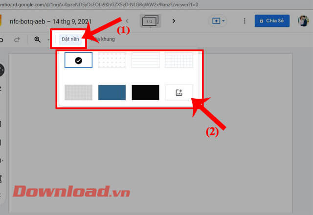 Đặt nền cho bảng trắng