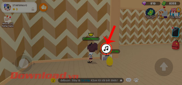 Ấn vào biểu tượng nốt nhạc