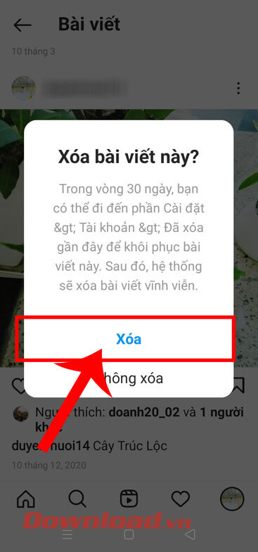 <p><strong>Bước 4: </strong>Lúc này trên màn hình sẽ hiển thị khung cửa sổ thông báo “<em>Xóa bài viết