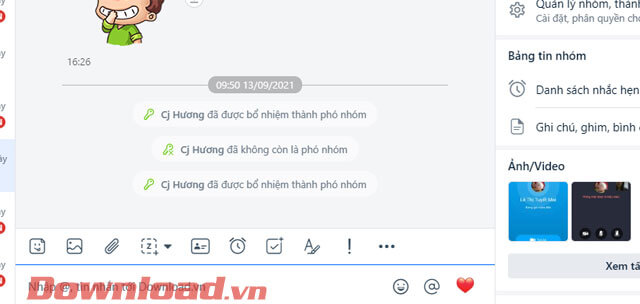 Tin nhắn nhanh đã được tắt