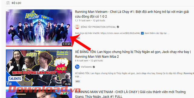 Nhấn vào số tập