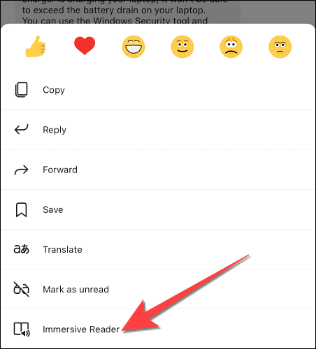 Trình đọc chân thực trên Teams cho mobile