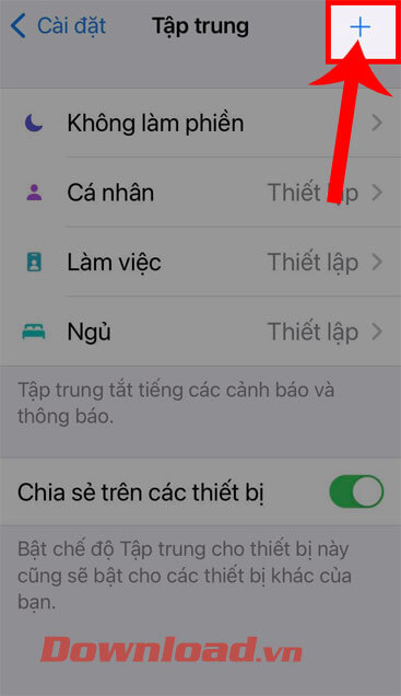 Ấn vào biểu tượng dấu "+"