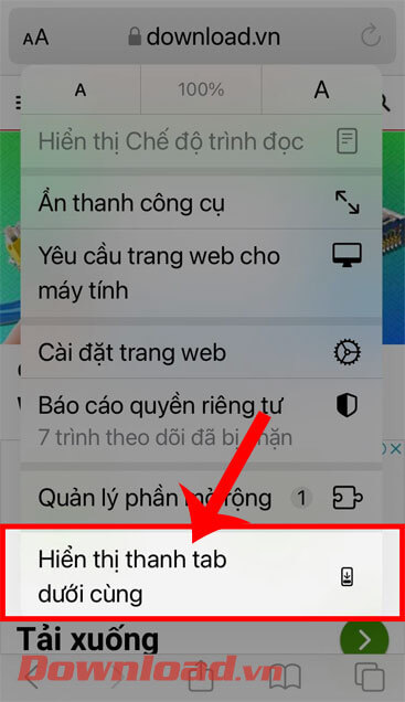 <p><strong>Bước 4: </strong>Nếu bạn muốn đưa thanh tìm kiếm quay trở lại phía dưới thì, chạm vào mục