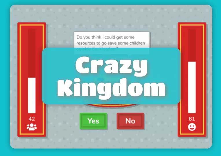 Game Crazy Kingdom trong ứng dụng tạo trò chơi học tập online