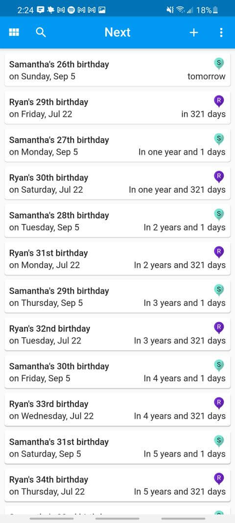 App Birthday Calendar Reminder