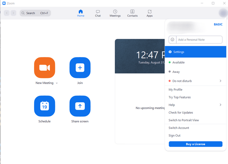 Cài đặt trên Zoom