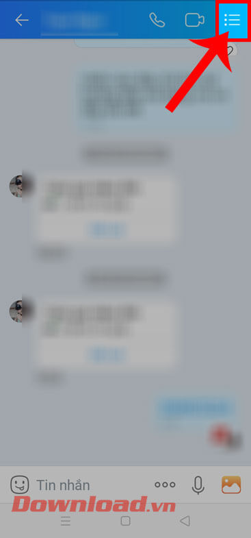 <p><strong>Bước 2:</strong> Trong cuộc hội thoại khi này, nhấn vào vào b<strong>iểu tượng ba dấu gạch