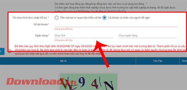<p><strong>Bước 7:</strong> Ở mục <em>Tôi chọn hình thức nhận hỗ trợ,</em> hãy chọn nhận <strong>Tiền
