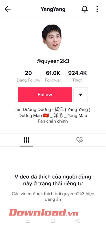 <p><strong>Bước 3: </strong>Khi đã hủy bỏ theo dõi tài khoản thành công, thì trên trang cá nhân sẽ hiển