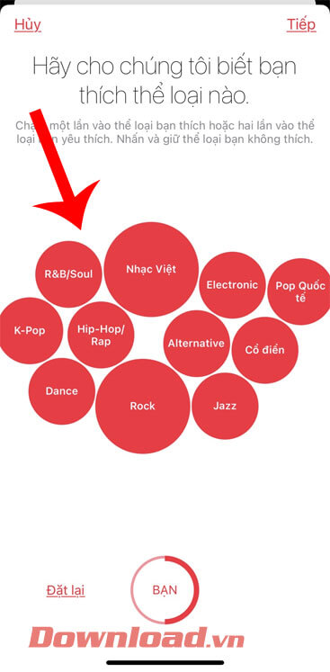 <p><strong>Bước 3: </strong>Khi này trên màn hình sẽ xuất hiện những thể loại nhạc có trên ứng dụng,