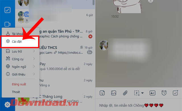 <p><strong>Bước 3: </strong>Tiếp theo, hãy nhấp chuột vào mục <strong>Cài đặt.</strong></p>